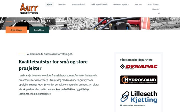 Screenshot of aurrmaskinforretning.no