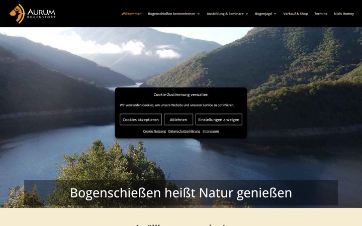 Screenshot of aurum-archery.com