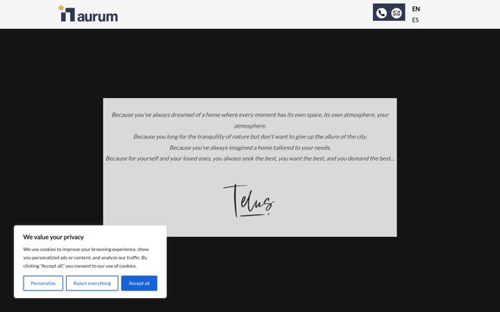 Screenshot of aurum-campolivar.com