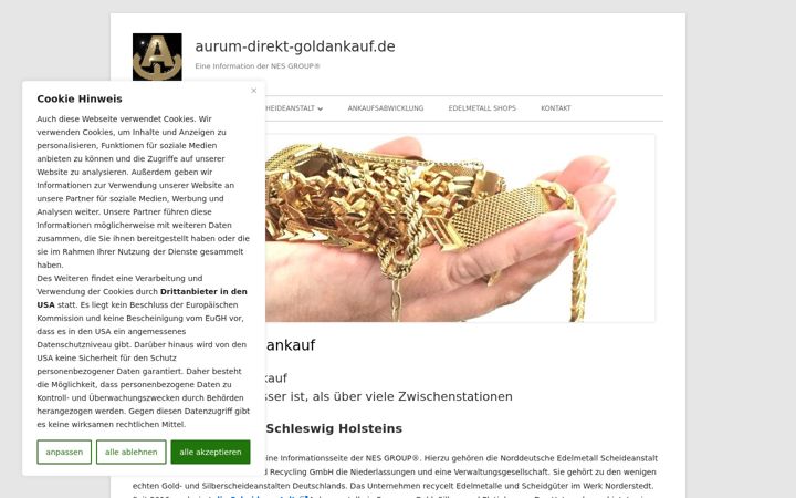 Screenshot of aurum-direkt-goldankauf.de