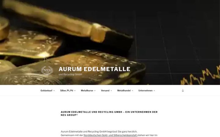 Captură de ecran a aurum-edelmetalle.de