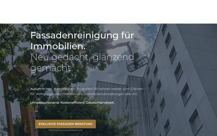 Captură de ecran a aurum-fassadenreinigung.de