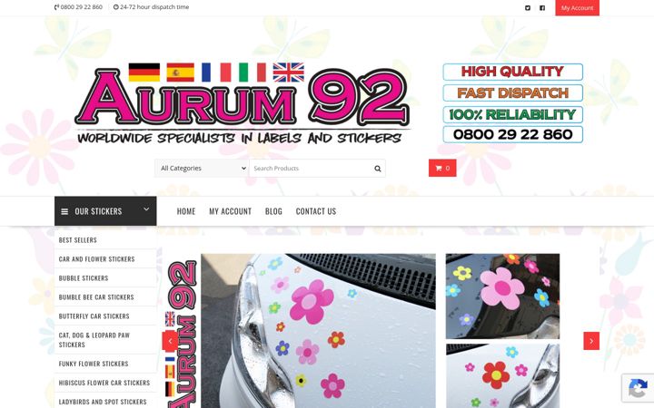 Snimka zaslona za aurum92.co.uk