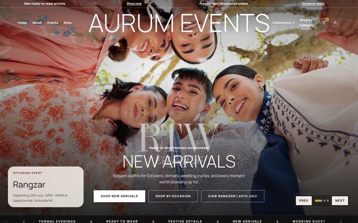 Screenshot of aurumevent.com