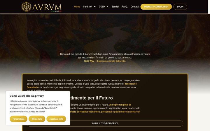 Screenshot of aurumevolution.it