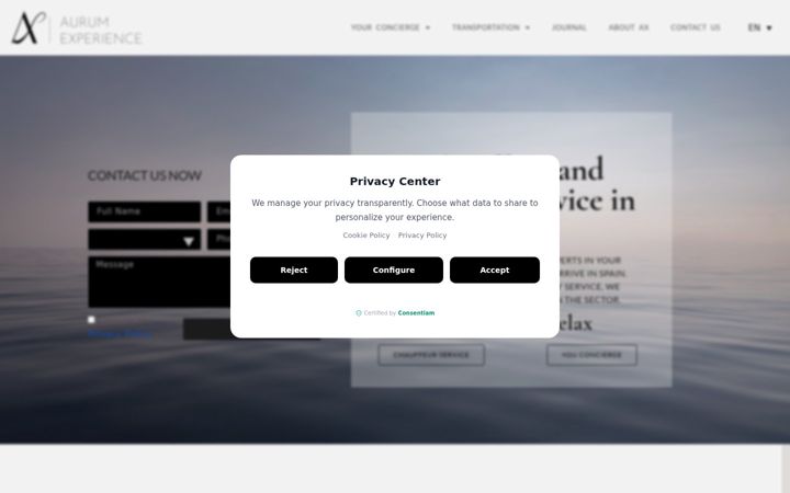 Screenshot of aurumexperience.com