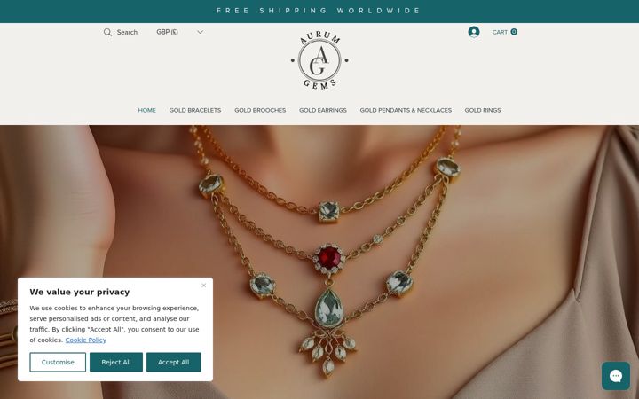 Zrzut ekranu aurumgems.com