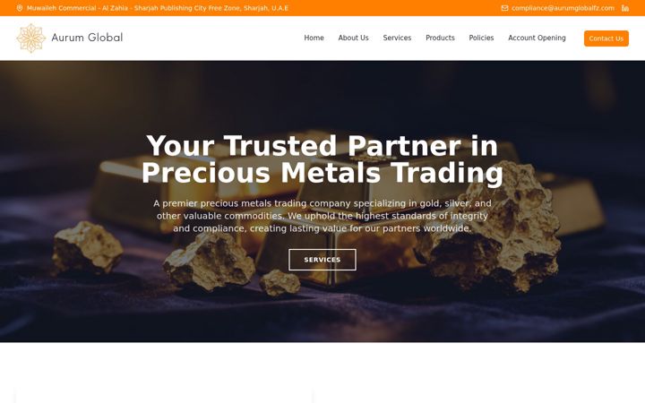 Screenshot of aurumglobalfz.com