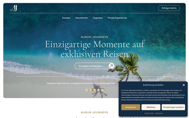 Capture d'écran de aurumjourneys.com