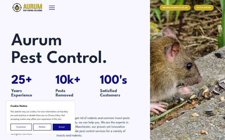 Screenshot of aurumpest.co.uk
