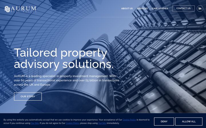 Skjámynd af aurumrealestate.co.uk