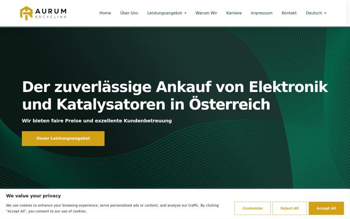 Screenshot of aurumrecycling.at