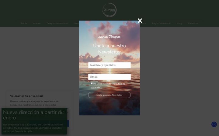 Capture d'écran de aurumterapias.com