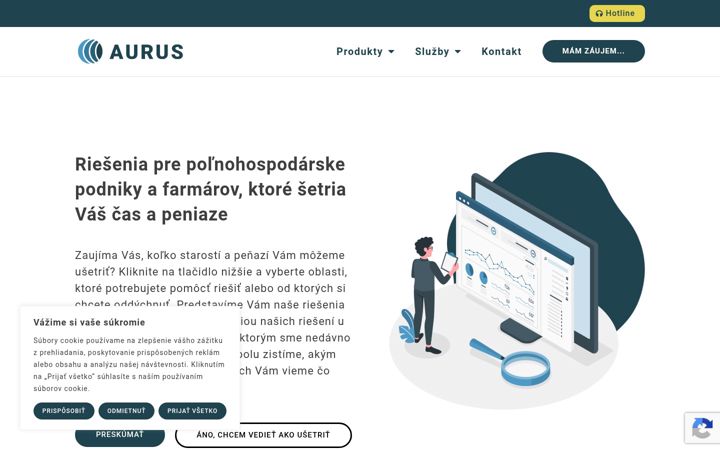 Snímek obrazovky aurus.sk