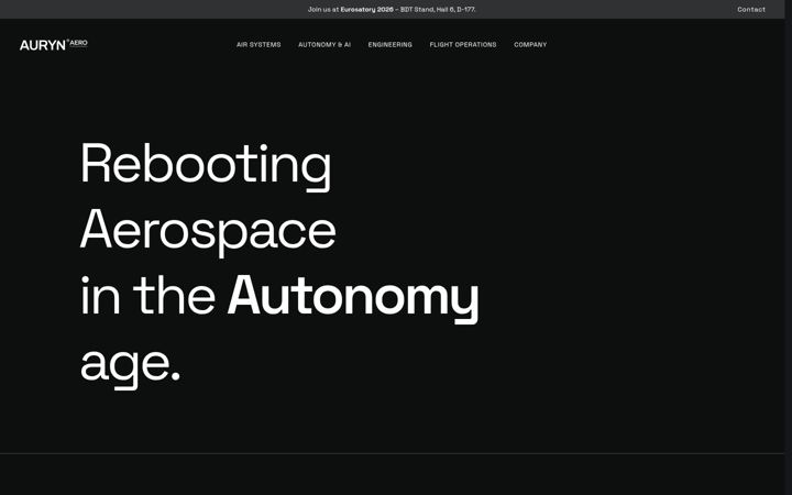 Screenshot of aurynaero.com