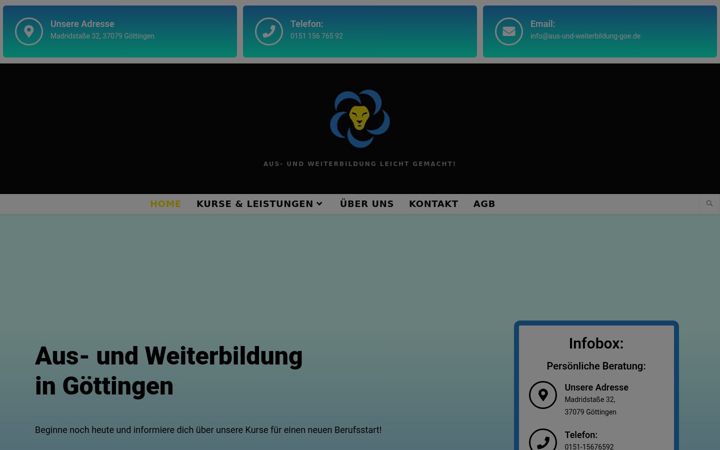 Ekraanipilt saidist aus-und-weiterbildung-goe.de