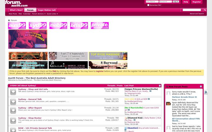 Screenshot of aus99forum.com