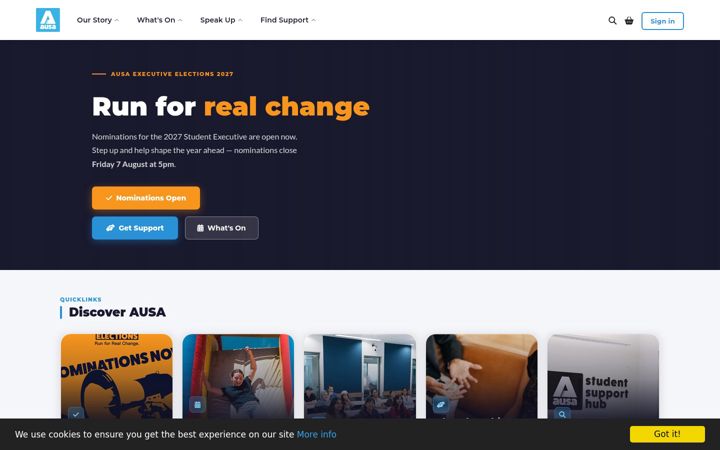 Screenshot of ausa.org.nz