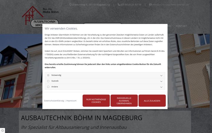 Screenshot of ausbautechnik-boehm.de