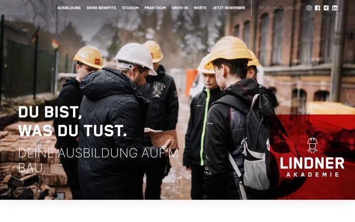 Screenshot of ausbildung-bei-lindner.de