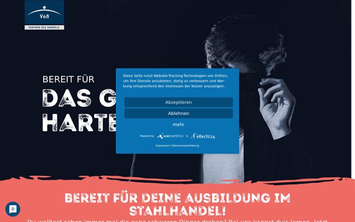 Screenshot von ausbildung-bei-voss.de