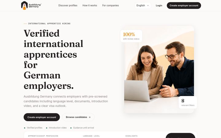 Screenshot of ausbildung-germany.com
