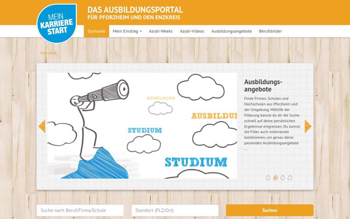 Skærmbillede af ausbildung-pforzheim.de