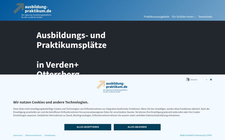 Screenshot of ausbildung-praktikum.de