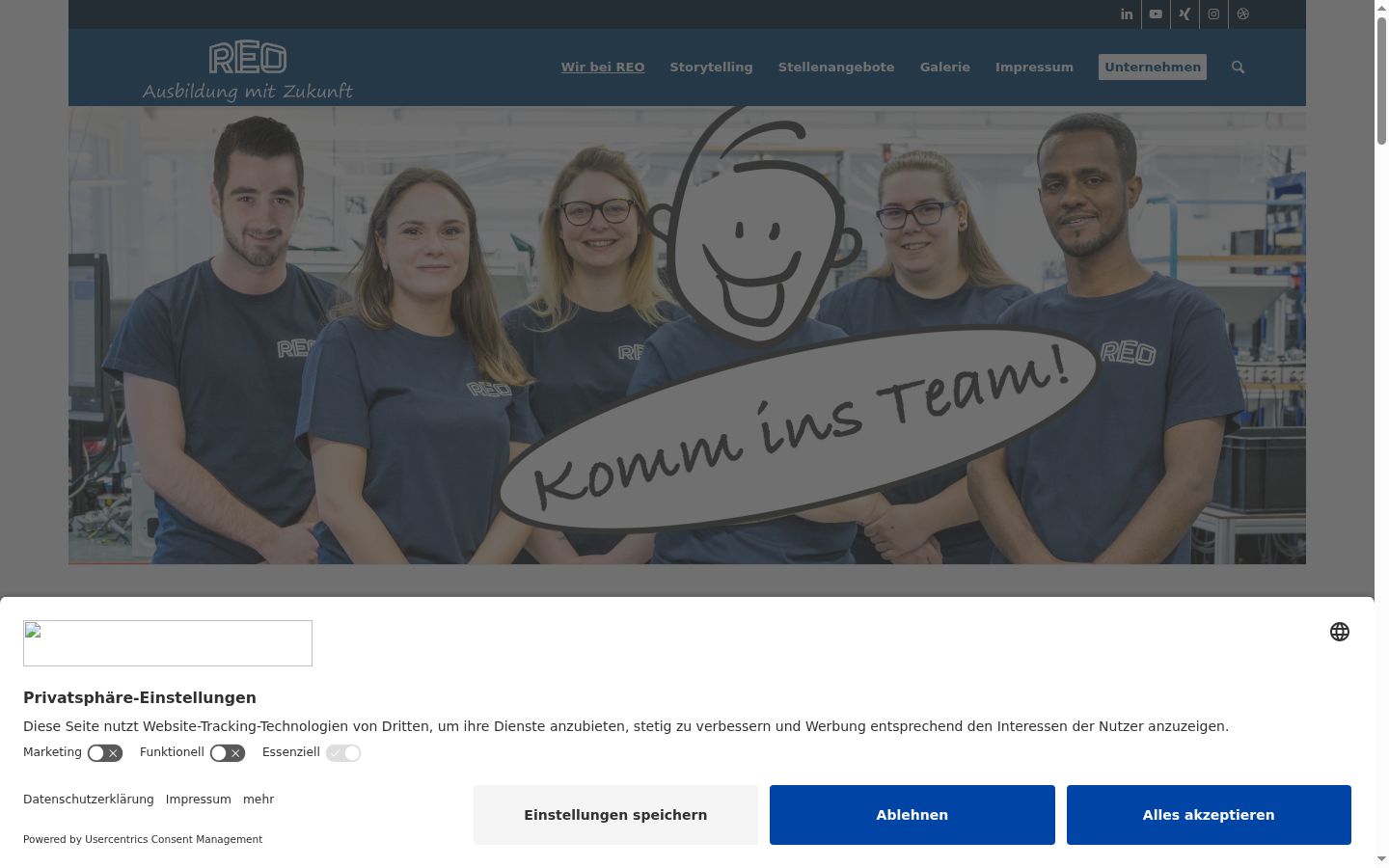 Screenshot del banner di consenso mostrato prima di qualsiasi interazione