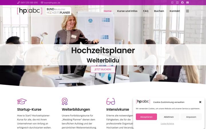 Screenshot of ausbildung-zum-hochzeitsplaner.de