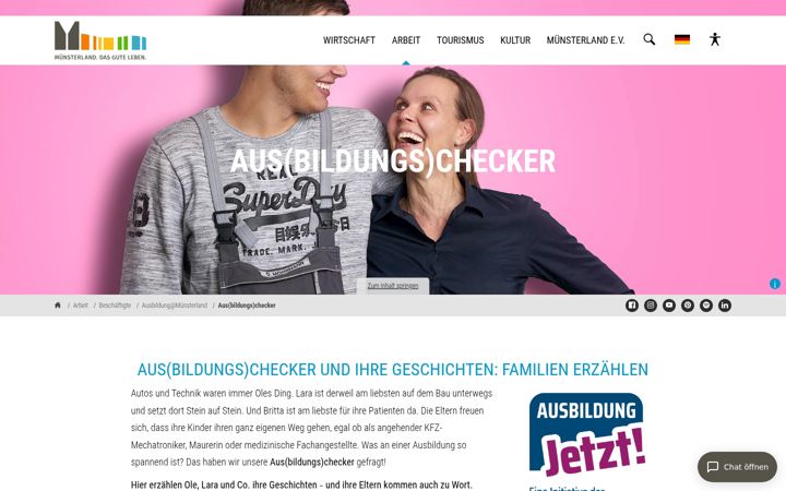 Skjermbilde av ausbildungschecker.com