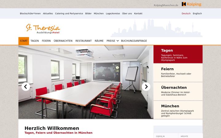 Screenshot of ausbildungshotel-st-theresia.de
