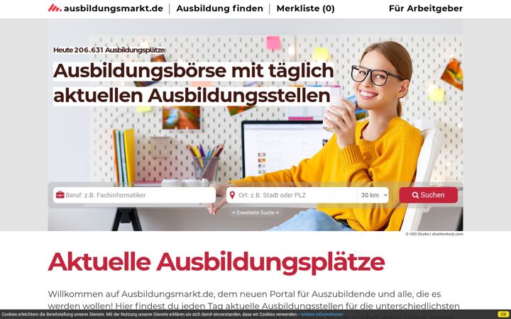 Screenshot of ausbildungsmarkt.de