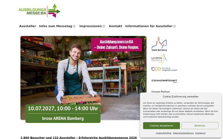 Screenshot of ausbildungsmesse-bamberg.de