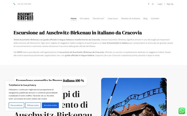 Captura de ecrã de auschwitz-birkenau.it