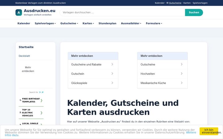 Ekrano kopija ausdrucken.eu