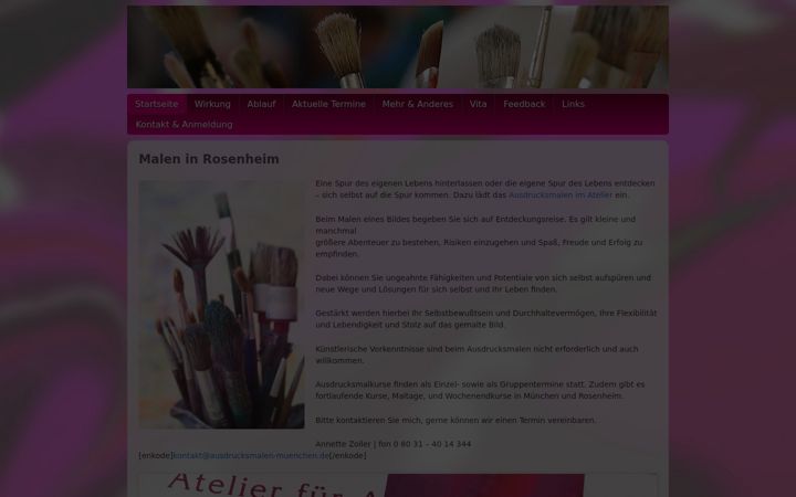 Ekrano kopija ausdrucksmalen-muenchen.de