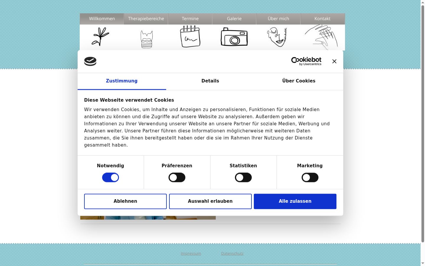 Sutikimo reklamjuostės, rodytos prieš bet kokią sąveiką, ekrano kopija