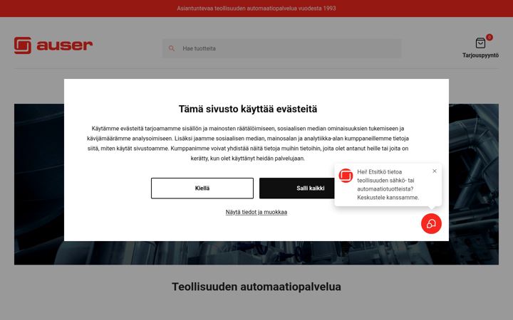 Screenshot van auser.fi
