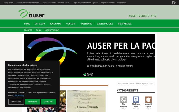 Captura de ecrã de auser.veneto.it