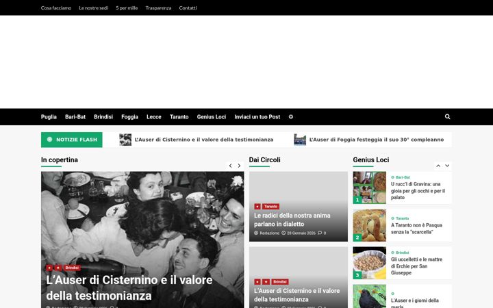 Ekraanipilt saidist auserpuglia.org