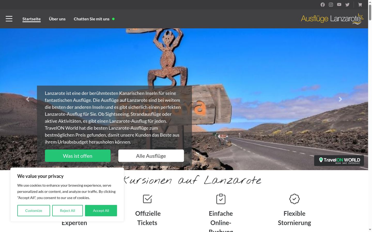Screenshot del banner di consenso mostrato prima di qualsiasi interazione