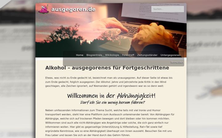 Snímek obrazovky ausgegoren.de