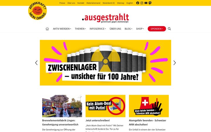 Snímek obrazovky ausgestrahlt.de