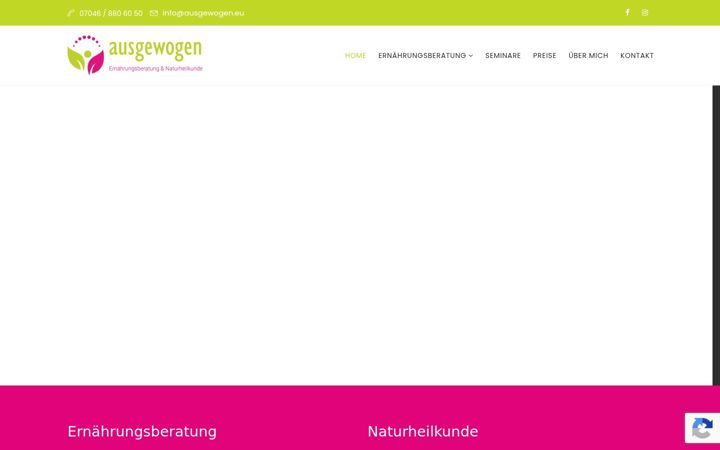 Screenshot of ausgewogen.eu
