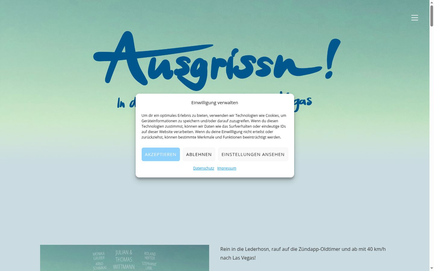 Screenshot of the consent banner shown before any interaction