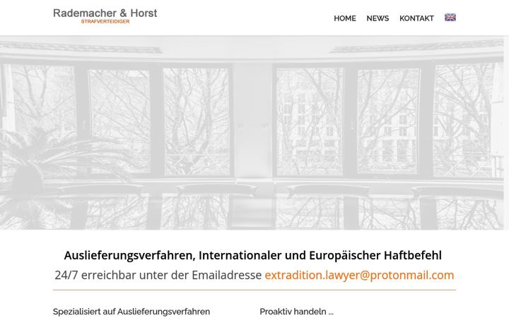 Screenshot of auslieferungsverfahren.de