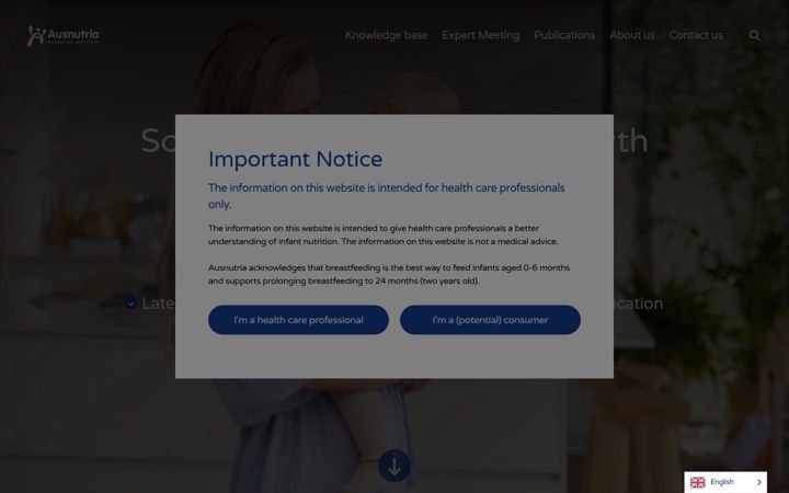 Screenshot of ausnutria-nutrition-institute.com