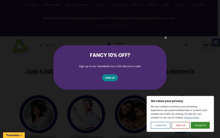 Screenshot of ausometraining.com