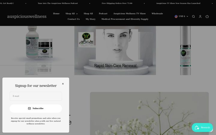 Snímek obrazovky auspiciouswellness.com